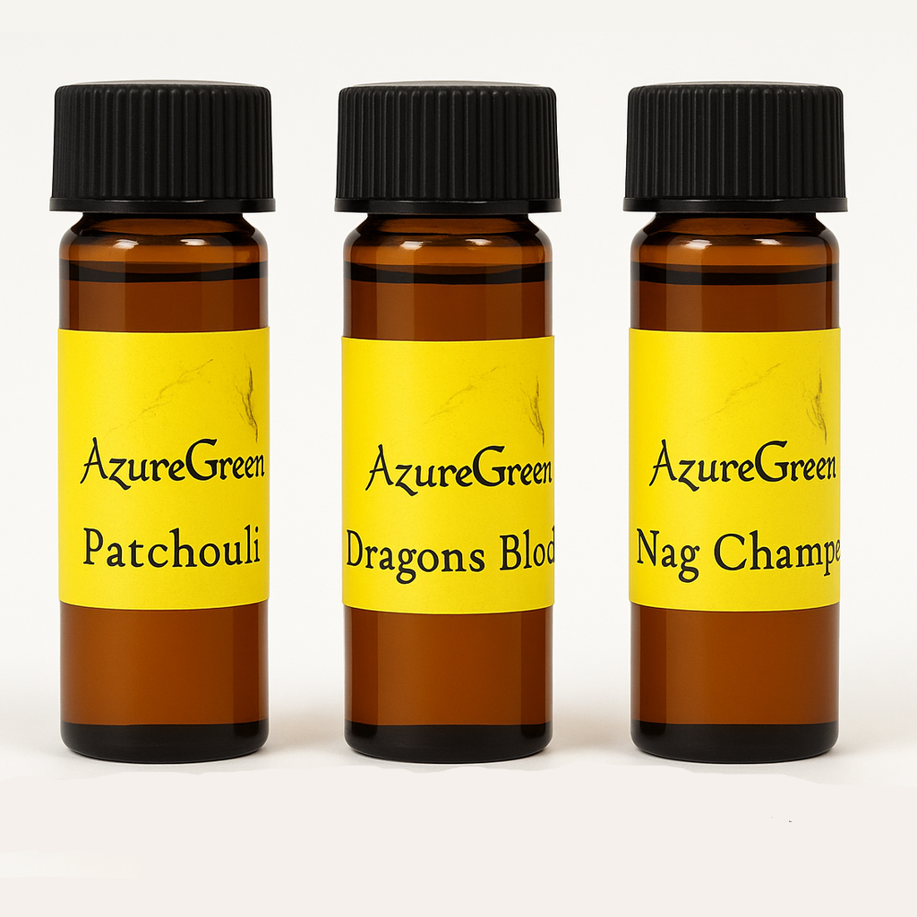Exact original Azure Green essential oils with branding