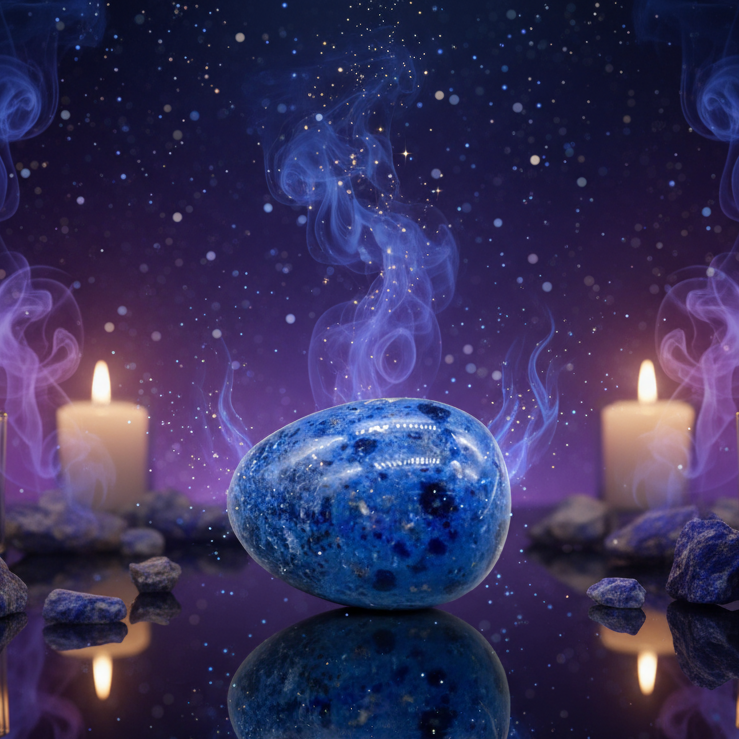 Lapis Lazuli Palm Stone - Mystical Altar Style