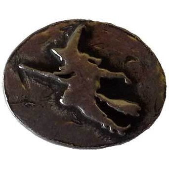 Witch on Broom pocket stone