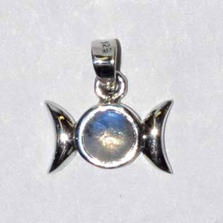 9/16" Triple Goddess Moonstone sterling