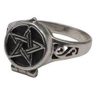 size 10 Pentagram Poison ring sterling