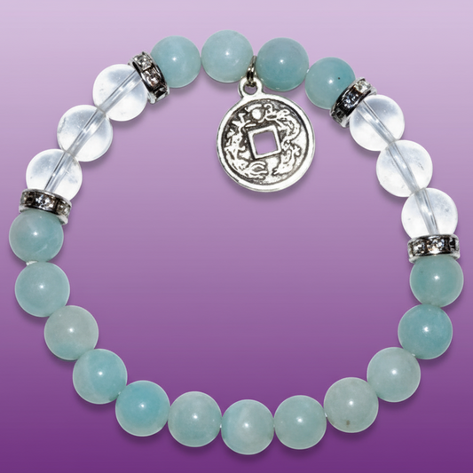 Amazonite & Clear Quartz Bracelet - Professional Style