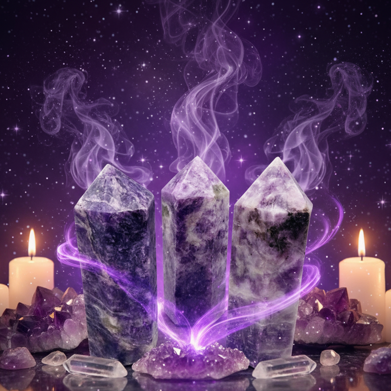 Amethyst Crystal Points - Mystical Altar Style