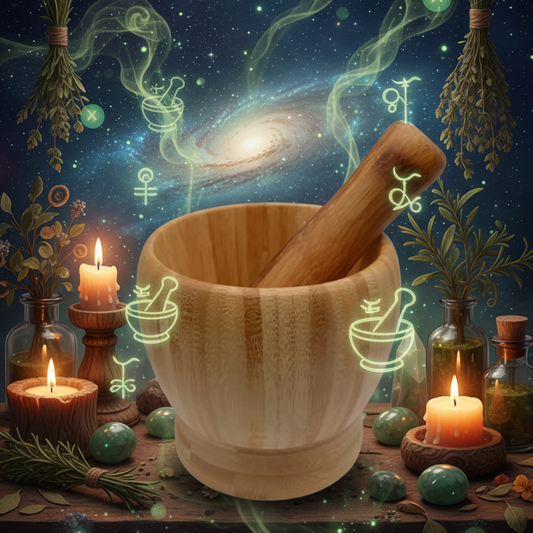 Witchy Like - Bamboo Mortar and Pestle Mystical