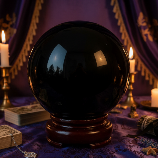 Black Obsidian Scrying Sphere - Luxurious Sanctuary