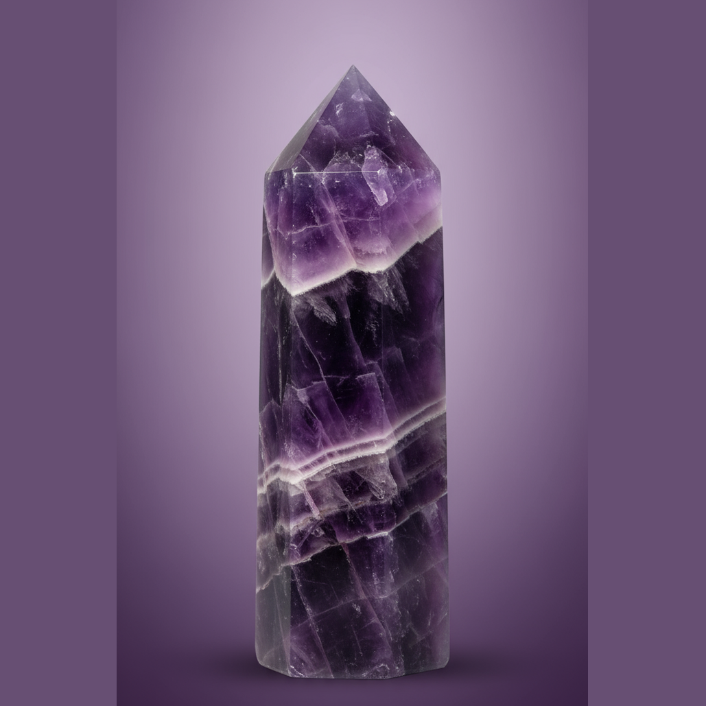 Exact amethyst crystal tower with clean professional styling and Witchy Like watermark