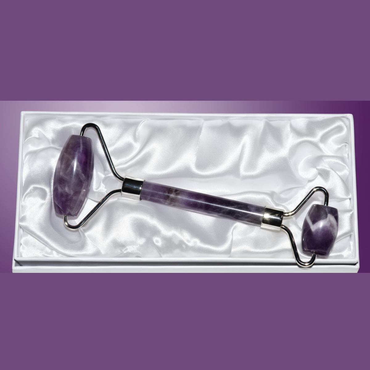 Exact amethyst facial roller set with clean professional styling and Witchy Like watermark