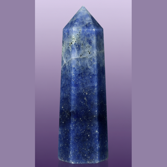 Exact blue aventurine tower with clean professional styling and Witchy Like watermark