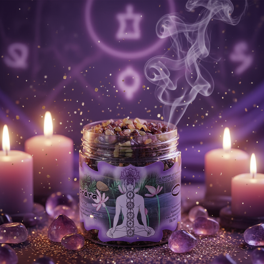 Exact chakra resin incense jar with magical spiritual effects