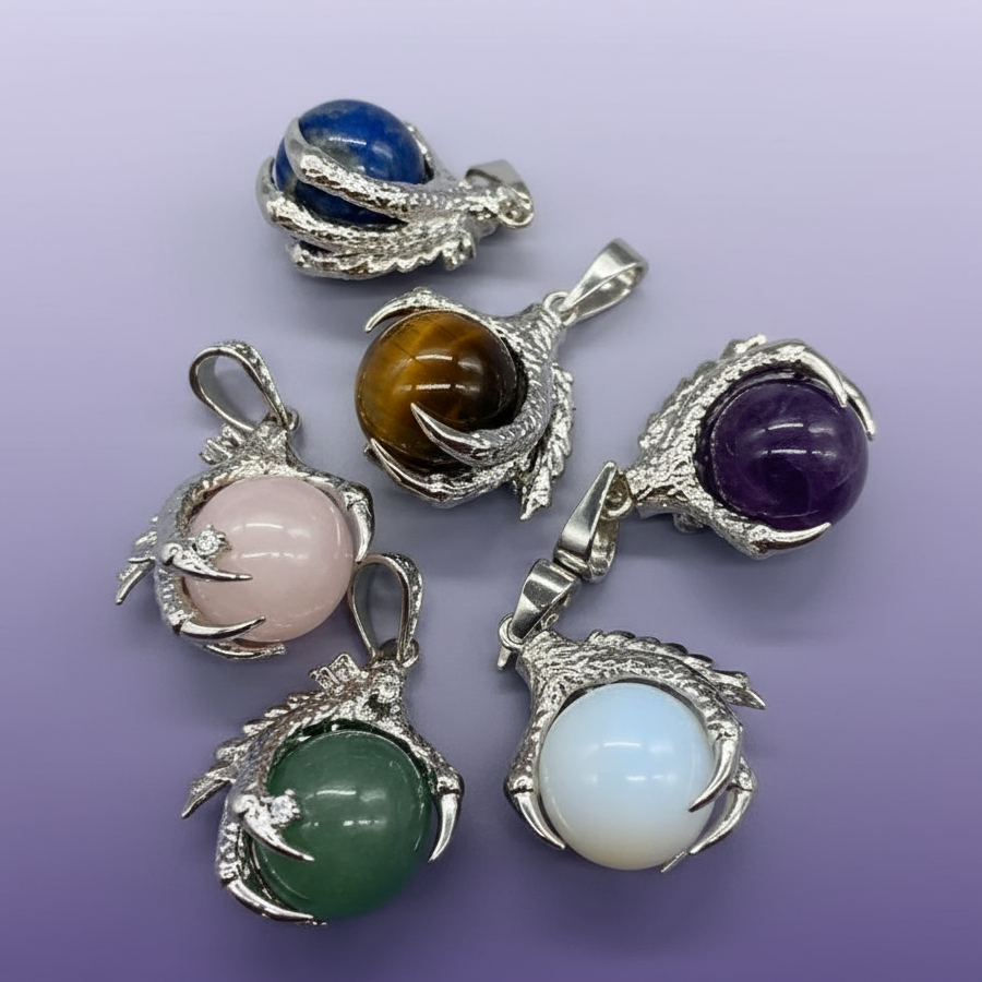 Exact dragon claw gemstone pendant set with clean professional styling and Witchy Like watermark