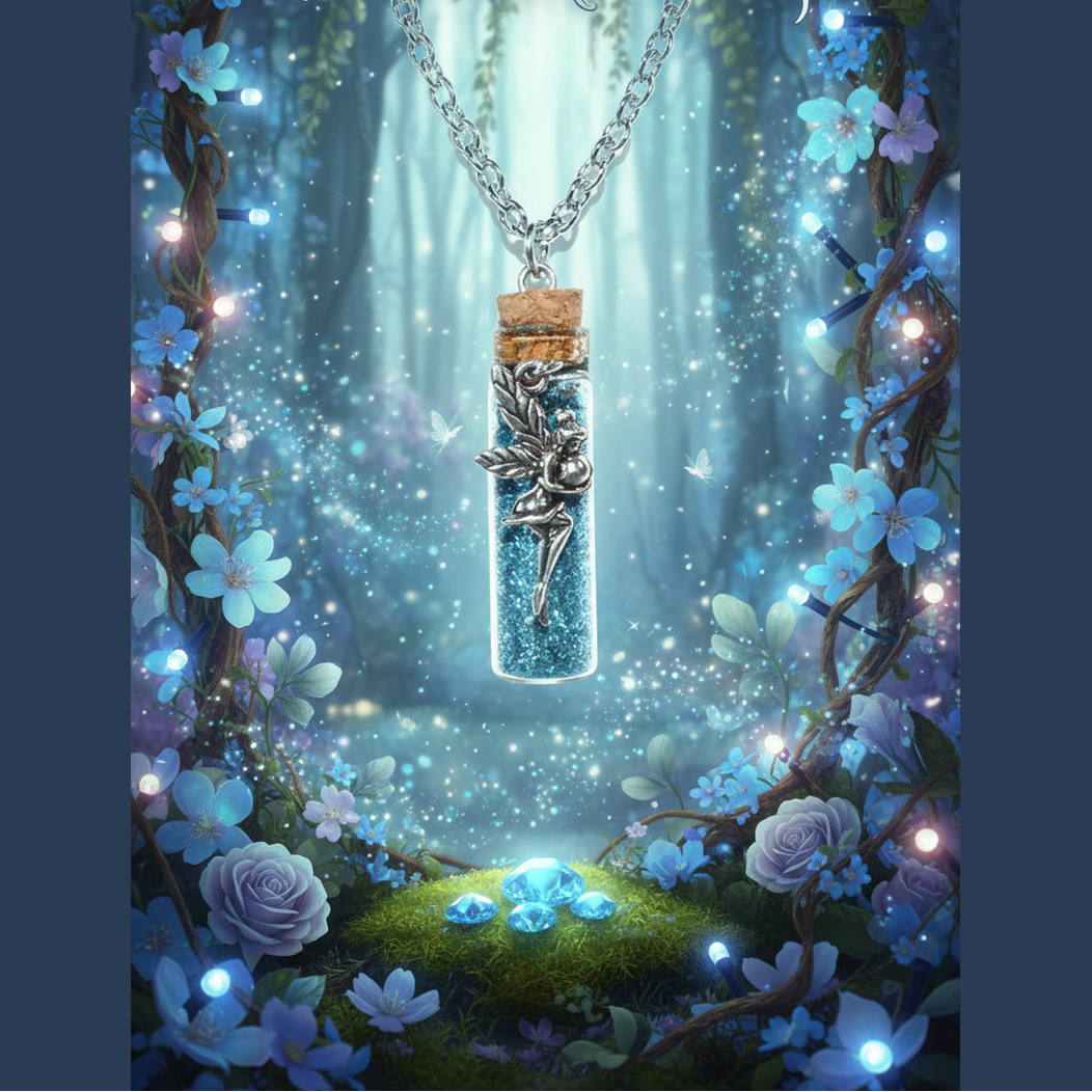 Exact fairy dust necklace with enchanted garden fairy magic effects