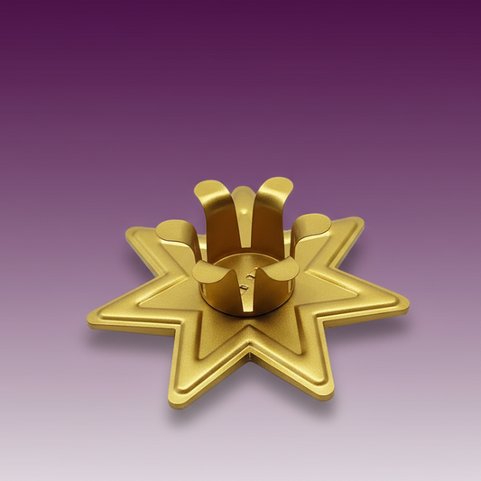 Exact gold merkaba star candle holder with clean professional styling and Witchy Like watermark