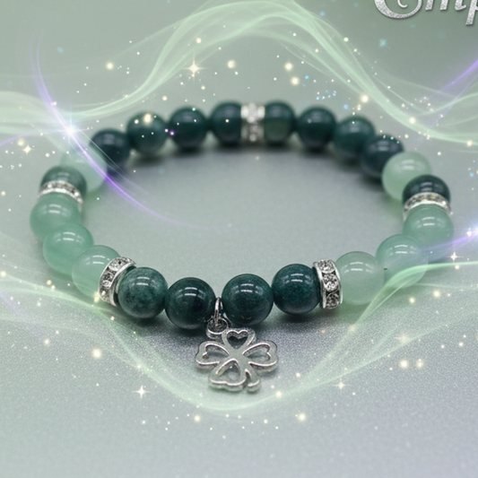 Exact green crystal bracelet with lucky charm energy effects