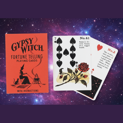 Exact Gypsy Witch Fortune Telling Playing Cards with cosmic mystical styling and Witchy Like watermark