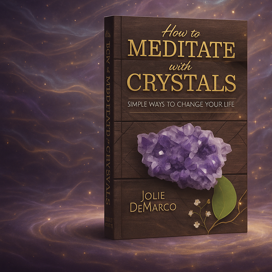 Exact How to Meditate with Crystals book with peaceful meditation energy effects