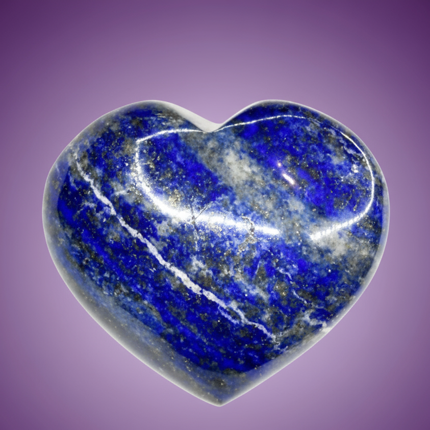 Exact lapis lazuli heart palm stone with clean professional styling and Witchy Like watermark