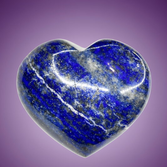 Exact lapis lazuli heart palm stone with clean professional styling and Witchy Like watermark