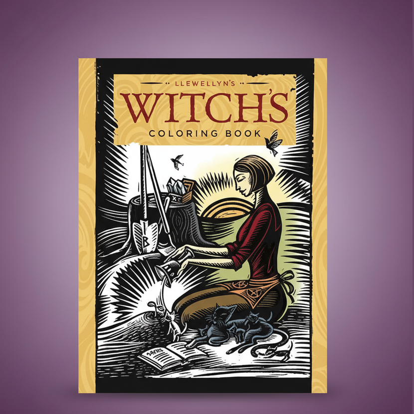 Exact Llewellyn's Witch's Coloring Book with clean professional styling and Witchy Like watermark