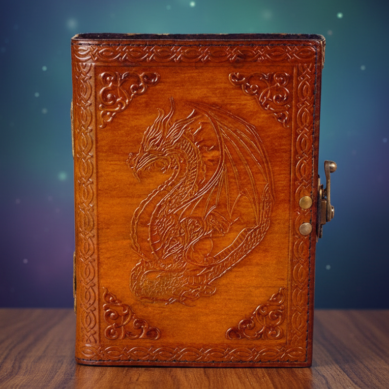 Exact original leather dragon journal with elegant watermark
