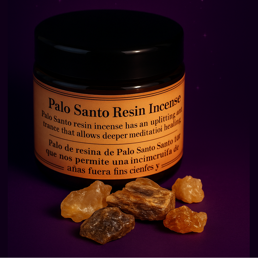 Exact original Palo Santo resin jar with signature Witchy Like purple gradient and premium lighting