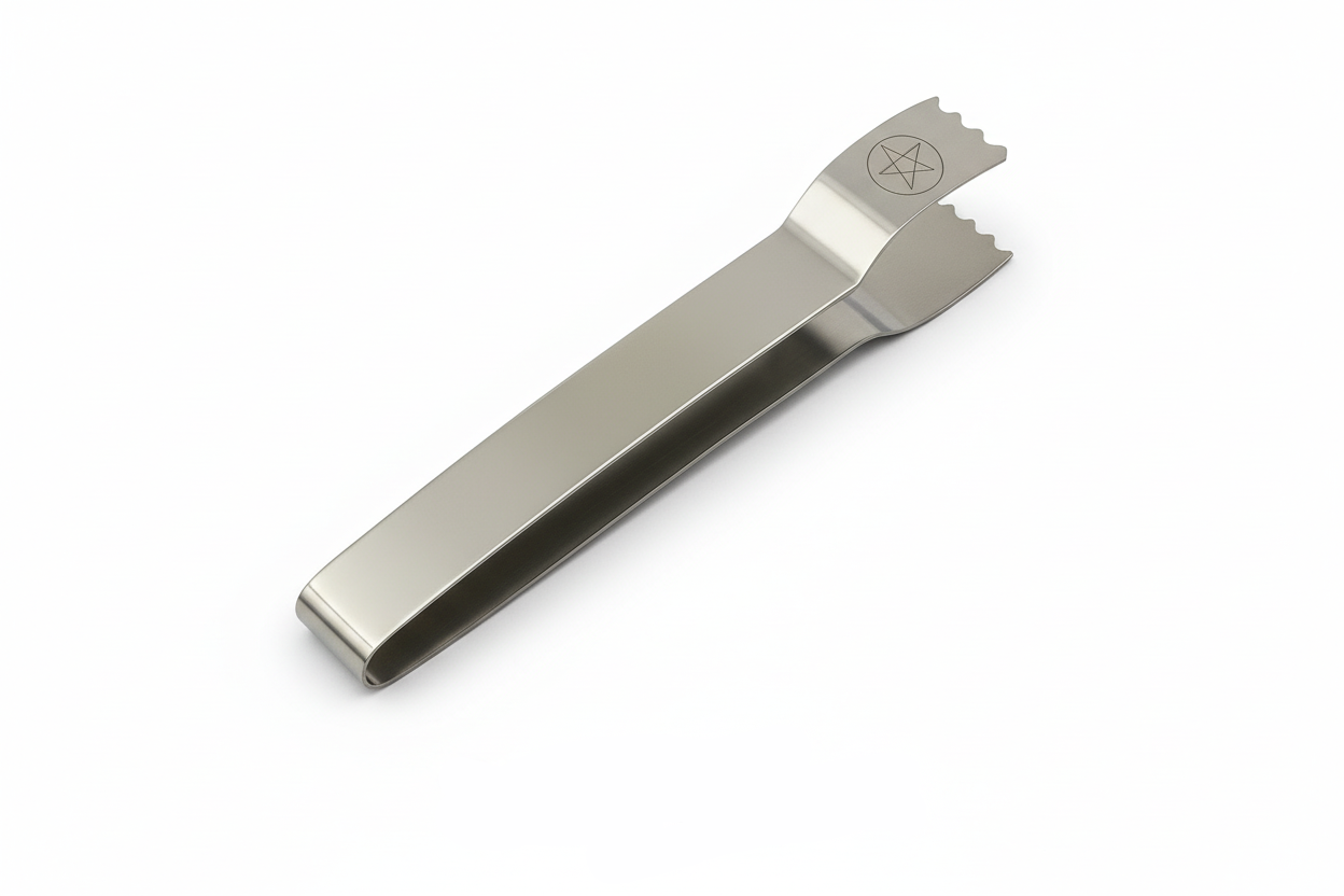 Exact silver athame with cosmic mystical styling and Witchy Like watermark