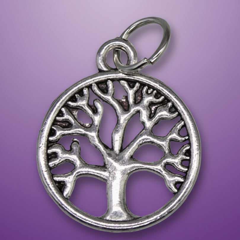 Exact silver Tree of Life charm with clean professional styling and Witchy Like watermark