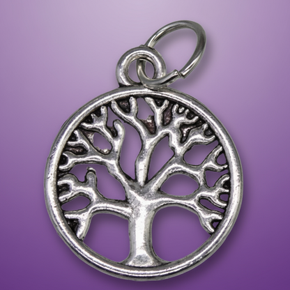 Exact silver Tree of Life charm with clean professional styling and Witchy Like watermark