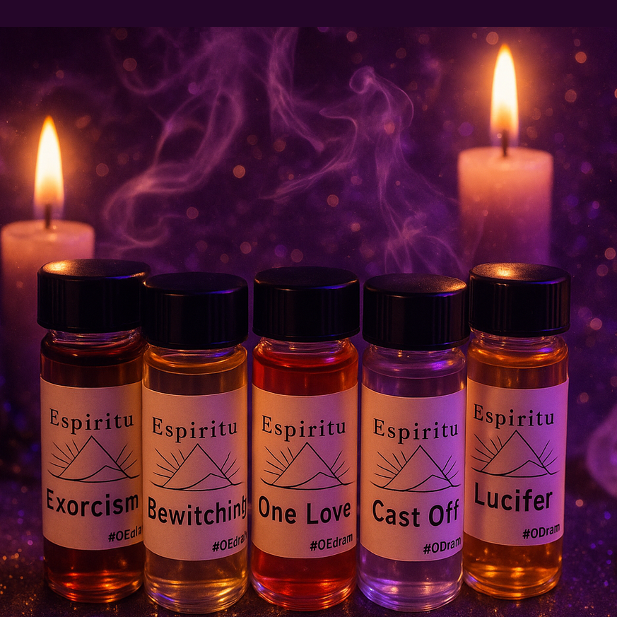 Exact spiritual oils collection with magical mystical effects