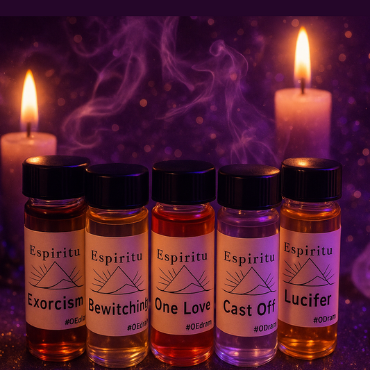 Exact spiritual oils collection with magical mystical effects