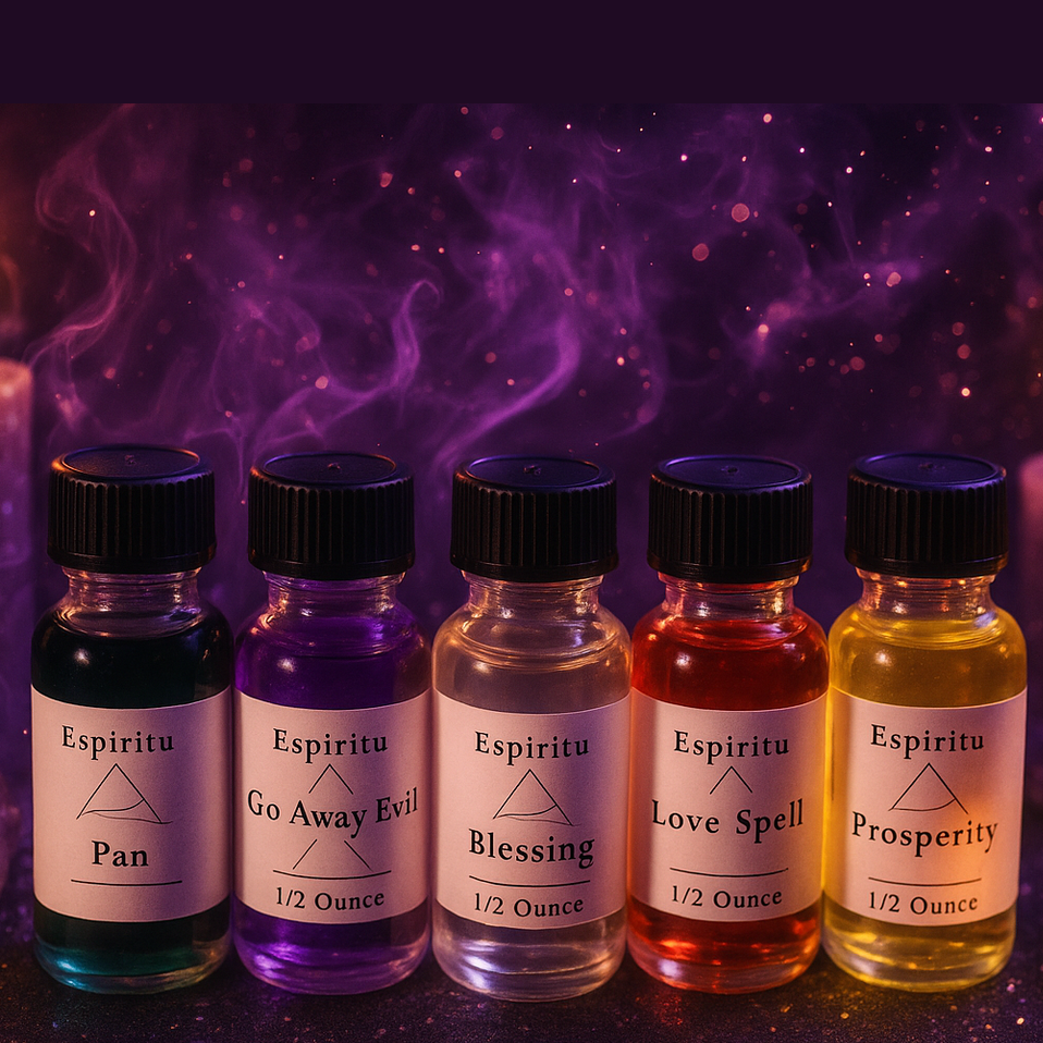 Exact spiritual oils collection with magical mystical effects