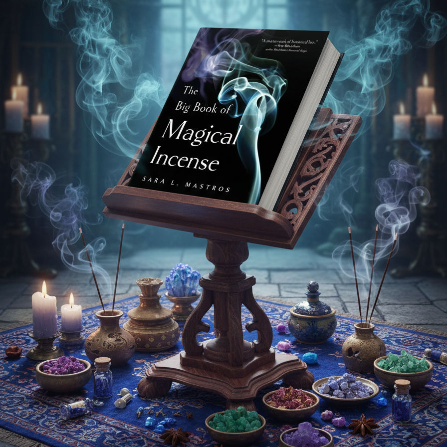 Exact The Big Book of Magical Incense with premium incense sanctuary ambiance and Witchy Like watermark