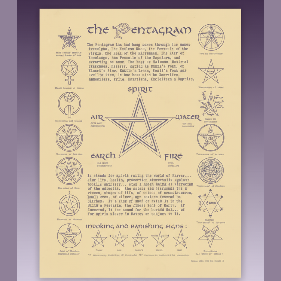 Exact The Pentagram poster with clean professional styling and Witchy Like watermark