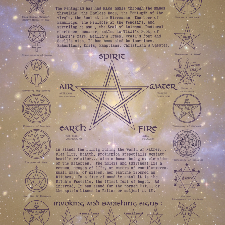 Exact The Pentagram poster with cosmic mystical styling and Witchy Like watermark