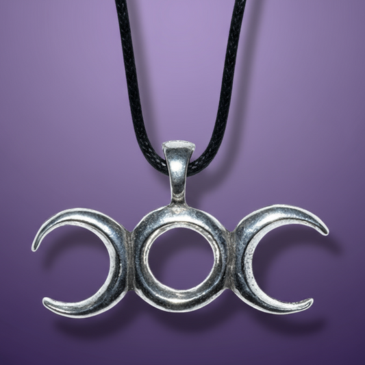 Exact triple moon goddess pendant with clean professional styling and Witchy Like watermark