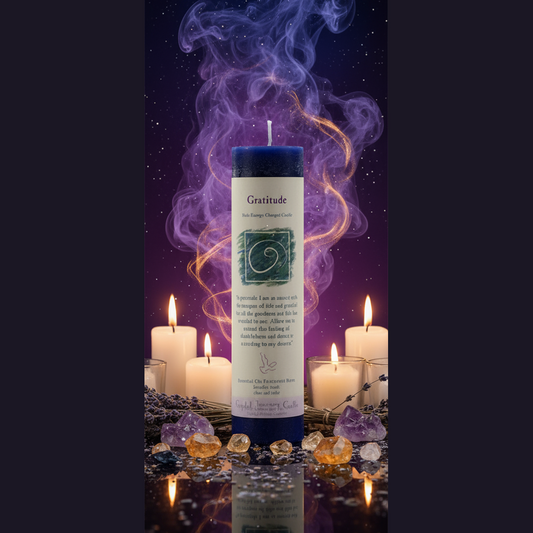 Gratitude Herbal Treasure Candle - Mystical Altar Style