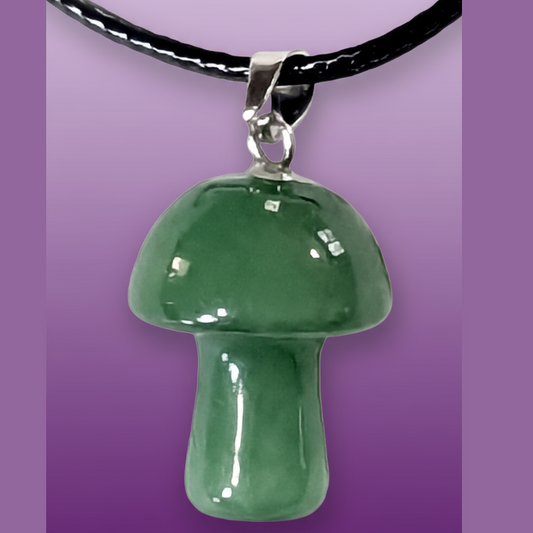 Green Aventurine Mushroom Pendant - Professional Style