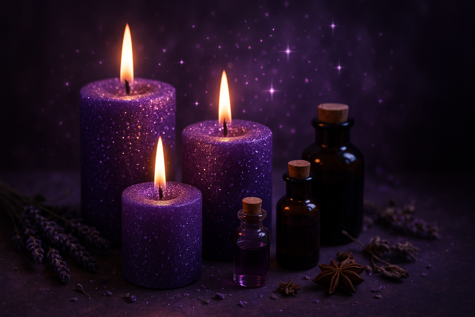 Mystical candles and oils