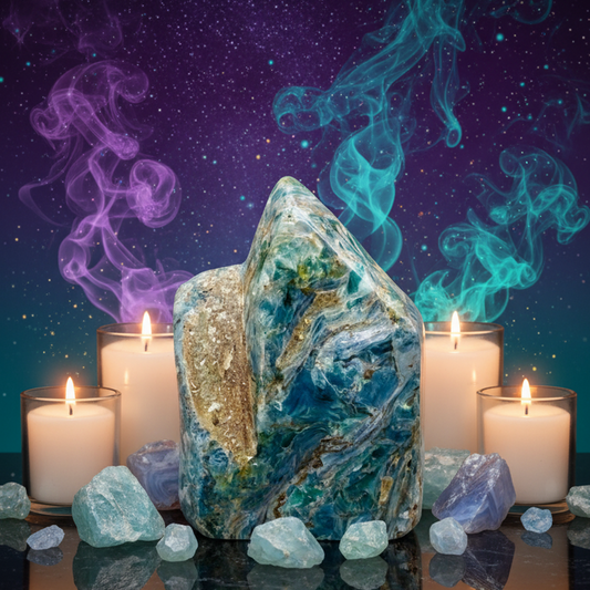 Ocean Jasper Crystal - Mystical Altar Style