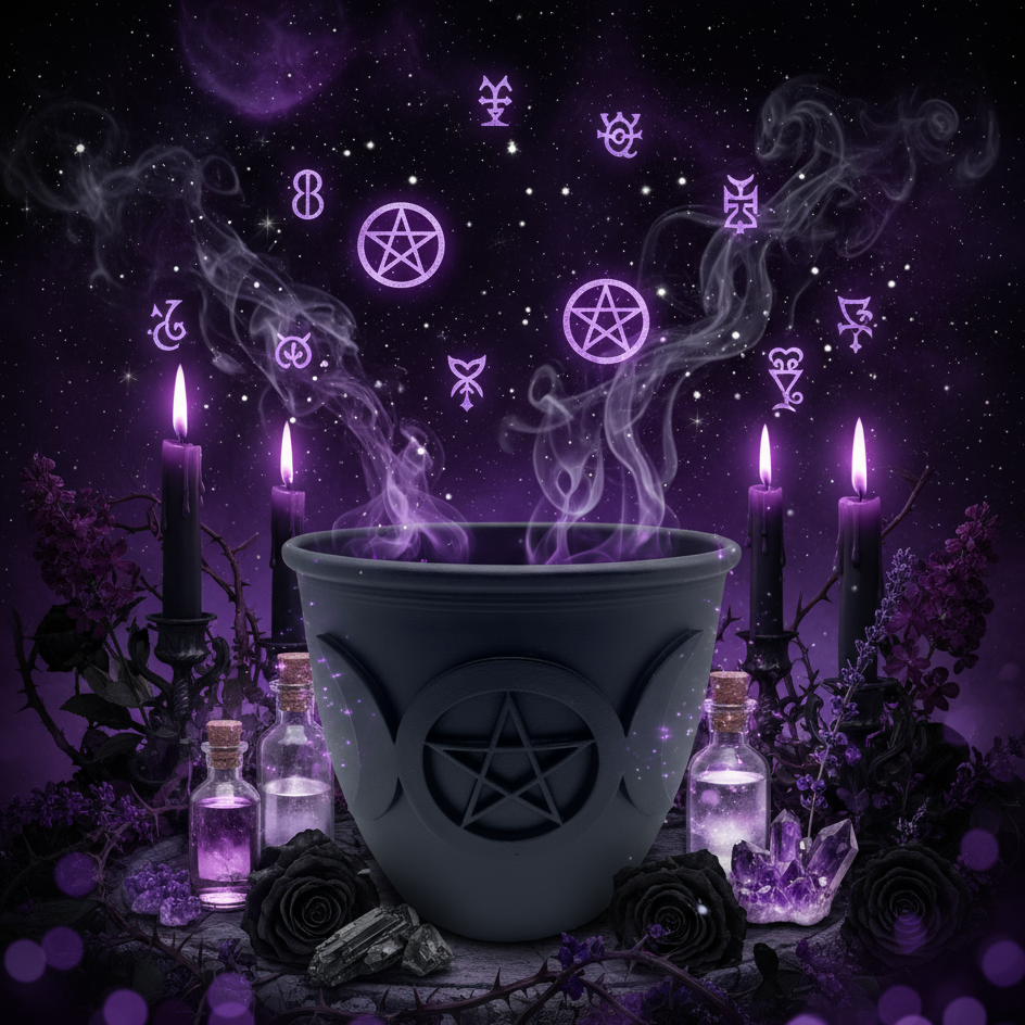 Witchy Like - Pentacle Cauldron Planter Mystical