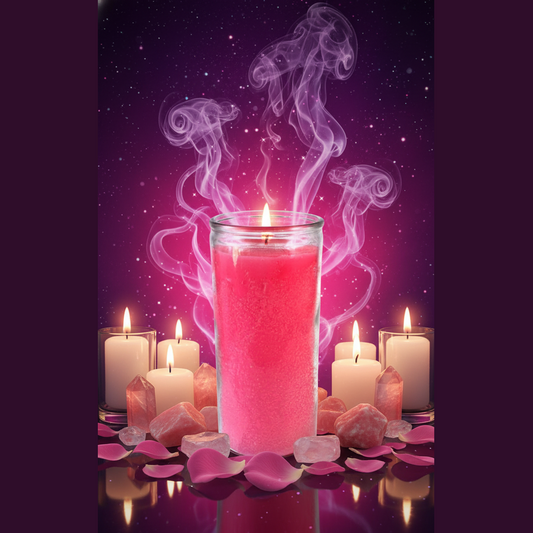 Pink Jar Candle - Mystical Altar Style
