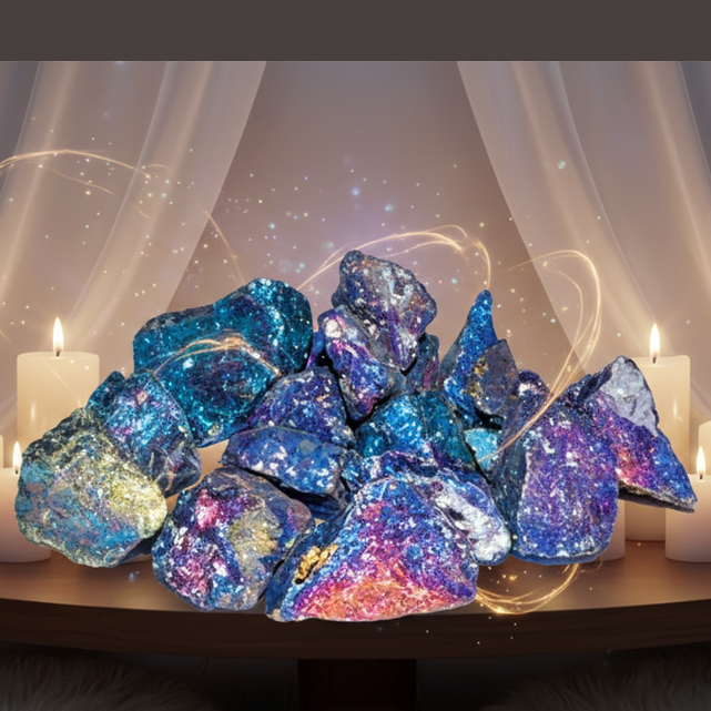 Rainbow Titanium Aura Quartz Crystals - Luxurious Sanctuary