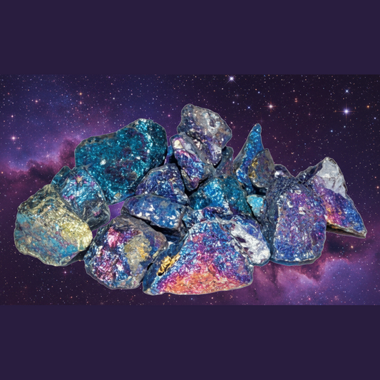 Rainbow Titanium Aura Quartz Crystals - Mystical Starry Night