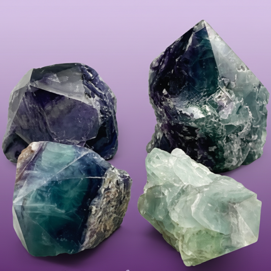 Raw Fluorite Chunks - Professional Style
