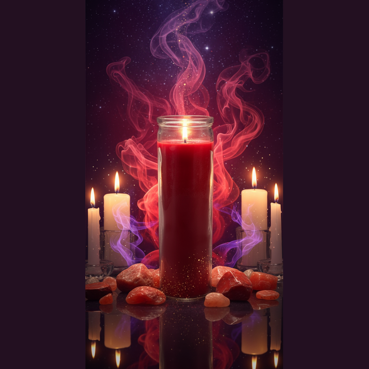 Red 7-Day Candle - Mystical Altar Style