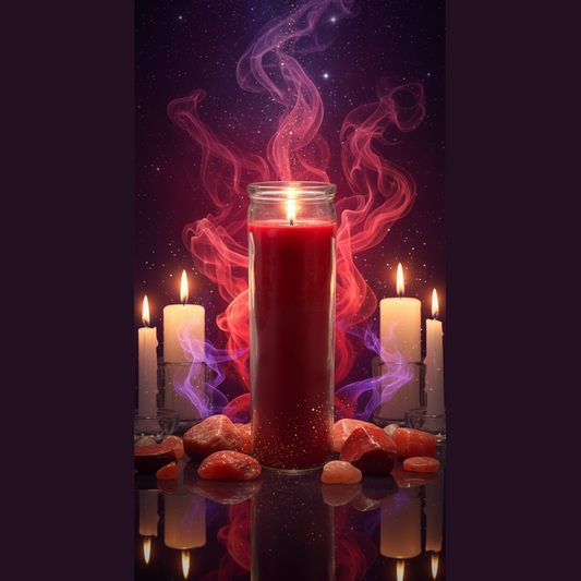 Red 7-Day Candle - Mystical Altar Style