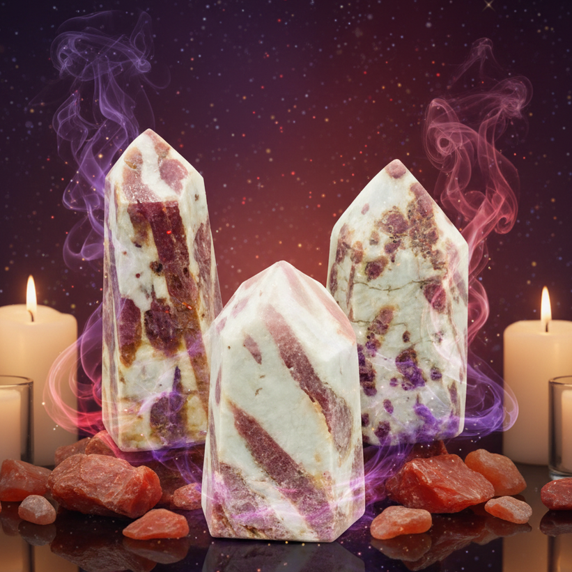 Red Jasper Crystal Points - Mystical Altar Style