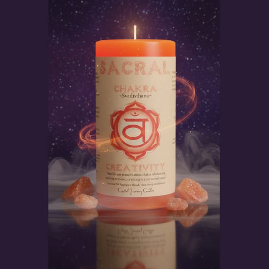 Sacral Chakra Candle - Elegant Mystical Style