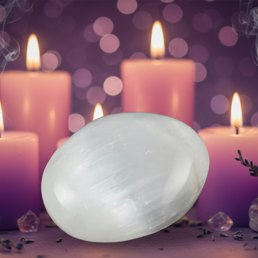Selenite Palm Stone - Clean Professional