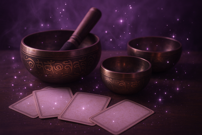Singing bowls and oracle cards