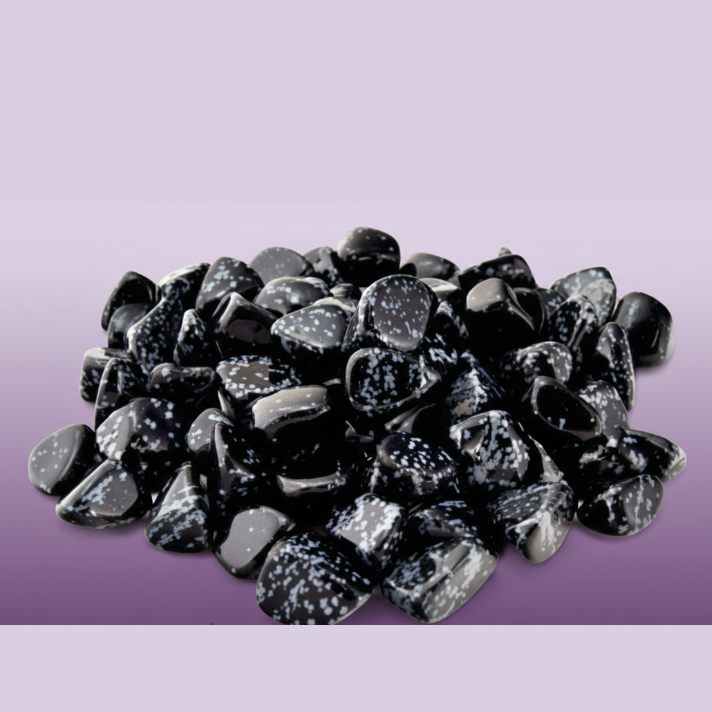 Snowflake Obsidian Tumbled Stones - Professional Style